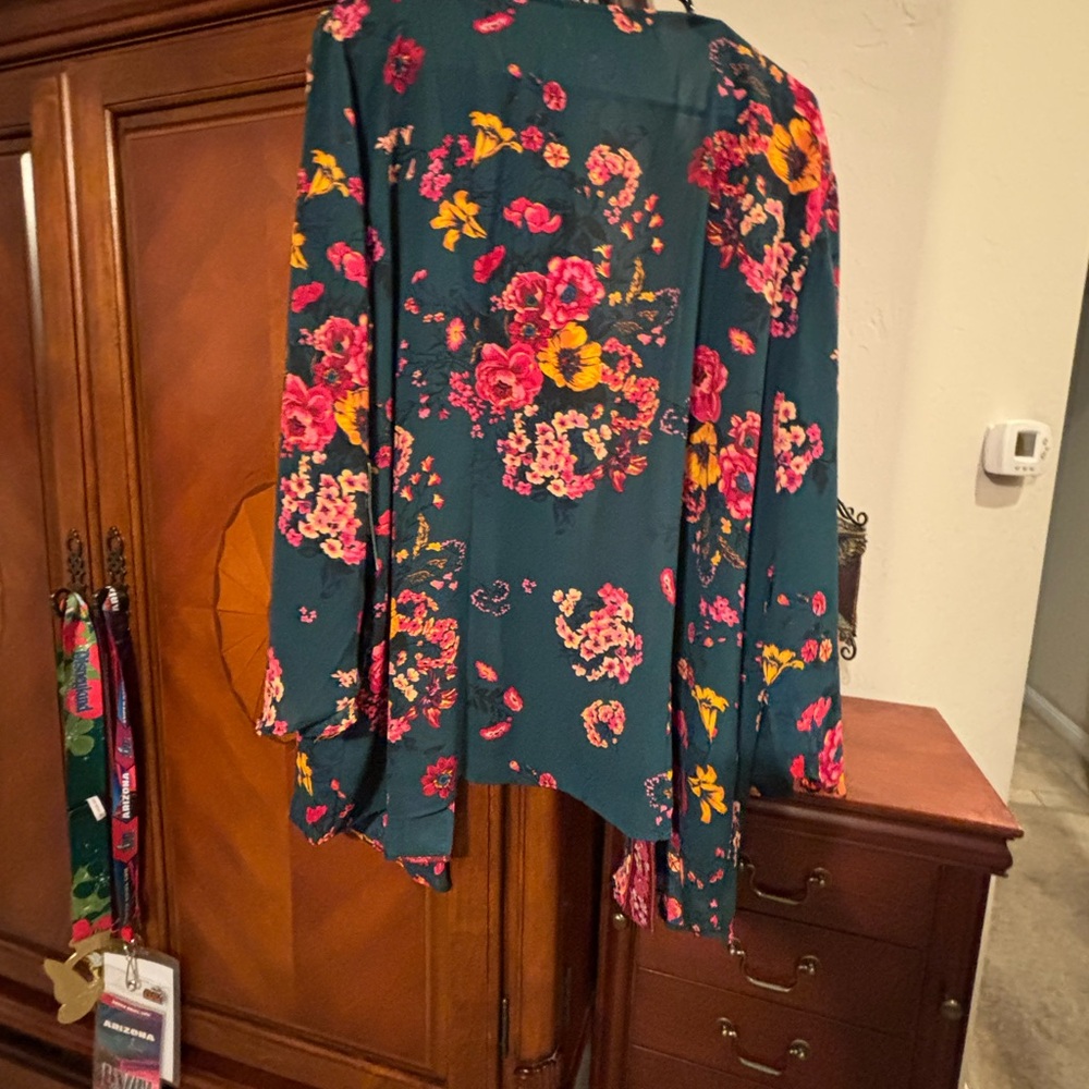 The Pioneer Woman Teal Floral Open-Front Blazer